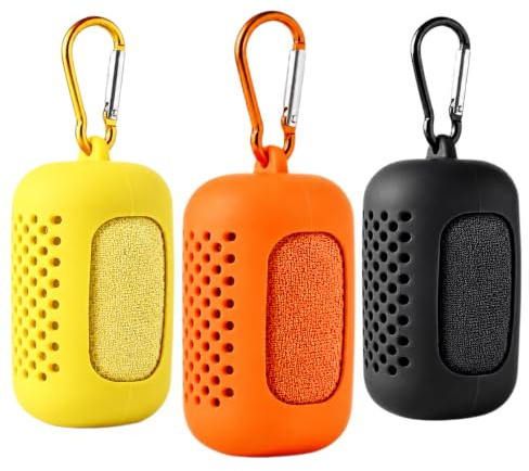 Kühlhandtuch 3 Pack Kühltuch Mit Aufbewahrungsbox, 30x100 Cm Kühlendes Handtuch, Kühltücher Für Den Nacken, Cooling Towel, Schnelltrocknende Kühlhandtuch Für Sommer, Sport, Fitnessstudio, Gym, Golf
