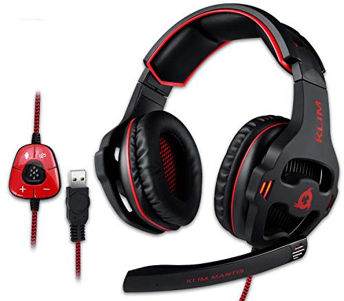 KLIM Mantis Gaming Headset - NEU 2024 - USB - Headset mit Mikrofon für PC, PS4, PS5, Nintendo Switch, Mac + 7.1 Surround Sound Noise Cancelling Gaming Kopfhörer - PS5 Headset