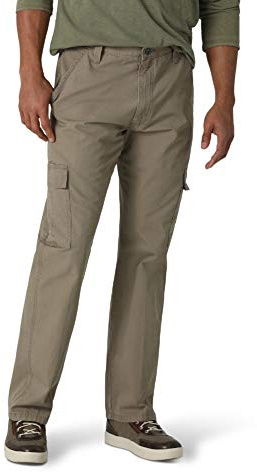 Wrangler Authentics Men's Classic Twill Relaxed Fit Cargo Pant, Military Khaki Ripstop, 40 x 29