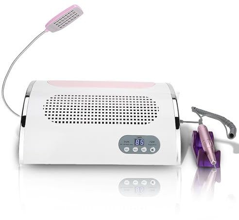 Professionelles Nagelstudio Maschine, Absaugung Nägel, Multifunktionale 3 In 1 54W Nageltrockner Maniküre Elektrischer Nagelbohrmaschine Stift Nageltrockner Nagelstudio Staubabsaugung Led Lichter