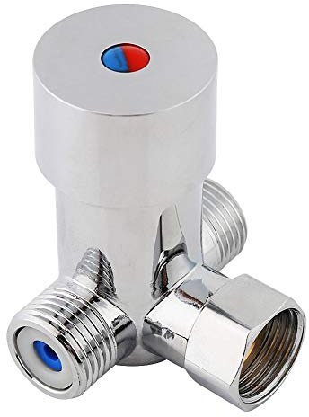 Estink Valvola Miscelatrice Termostatica 3 Vie G1/2, Controllo della Temperatura, Ottone, per Rubinetto Automatico