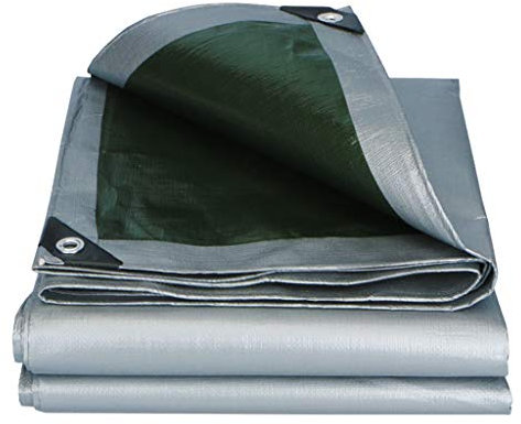 Silver/Green Outdoor Tarpaulin Waterproof Anti-aging UV Resistant Windproof Tarp Cover Ground Sheet Covers Awnings Cover Cloth