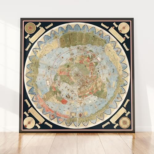 Historische Karte – Weltkarte, 1587, Urbano Monte – Vintage-Wandkunst, 61 x 61 cm