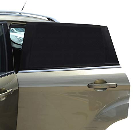 Parasole universale per finestrini posteriori auto, confezione da 2 pezzi, in rete traspirante, protezione UV per bambini e animali domestici, zanzariera per la maggior parte delle auto