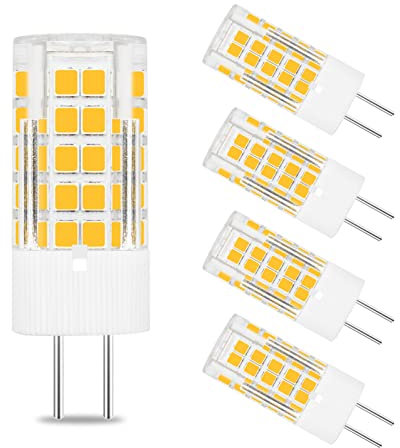TZHILAN 4W GY6.35 LED-Glühbirnen AC DC 12V JC Bi-Pin-Sockel Mini-Lampe Äquivalent 40W Halogen-Ersatzlampe Warmweiß 3000K Packung mit 5 Stück [MEHRWEG]