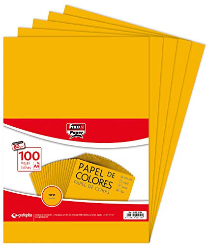Fixo Paper 65009265 förpackning med 100 ark 80 g papper, guld, A4
