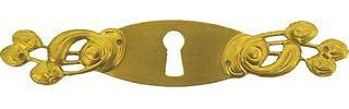 Antikhof Möbelbeschlag Jugendstil Messing geprägt,Größe: 2,3 x 12,0cm,Bestellnummer: JML 302, Dunkelbraun