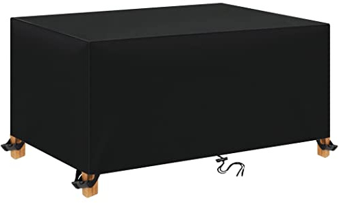 TopIdea Garden Furniture Covers 160x100x70cm Waterproof Garden Table Cover 600D Oxford Polyester Outdoor Patio table Covers Rectangular Cover Windproof Anti-UV for Chair and Table Rattan Sofa Cover