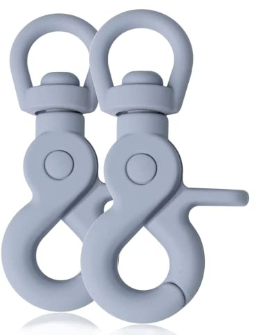 Ganzoo Scherenkarabiner Haken für Hunde-Leinen, Silikon-Beschichtung, Dreh-Gelenk, L: 61 mm, Öse 10 mm, Schnappkarabiner, Wirbelkarabiner, Paracord 550, Zinkdruckguss