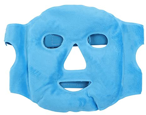 Maschera per il Viso Dormire Caldo Freddo Impacco Gel Perlina Copertura per il Viso Morbido Gonfiore Sollievo Dallo Stress Calore Impacco di Ghiaccio Copertura per il Viso (Blu scuro)