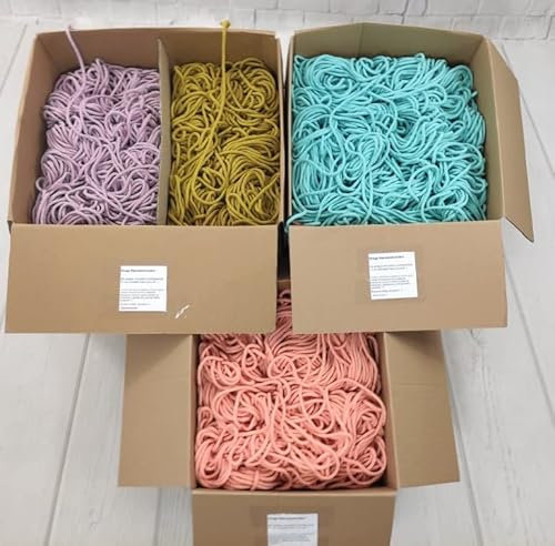 Sznurkomania, Baumwollkordel am Stück 5mm 1500m, 46 Farben, Makramee Kordel, Makramee Garn, Baumwollgarn, geflochtene Baumwollkordel 5mm mit Kern, Häkelkordel, Makramee Seil (Lime)