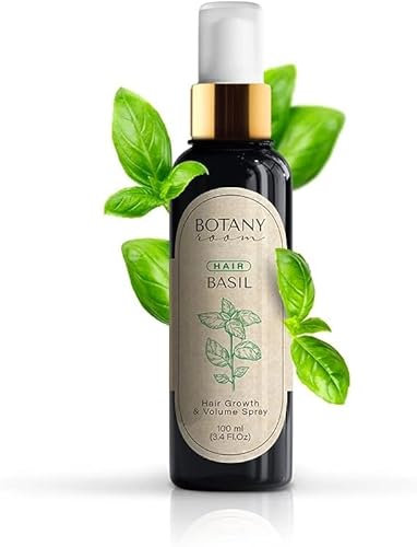 Spray per capelli 'Hair Basil' di BotanyRoom - Per ottenere capelli splendidi e sani con l'arricchimento di vitamina B12 e vitamina C, soluzione nutriente e modellante con estratto di basilico.