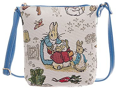 Signare Tapestry Small Crossbody Bag Sling Bag for Women (Mrs Rabbit With Basket)