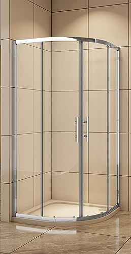 Aica Sanitär 80x80/90x90/100x100cm Duschkabine Runddusche Viertelkreis Duschabtrennung Dusche (90x90cm,QL)