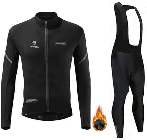 Radtrikot Set,Winter Fleece Radtrikot Fahrradanzug Herren Fahrradbekleidung Radsportanzüge Fahrradtrikot mit Thermofleecefutter Fahrradhose mit Sitzpolster