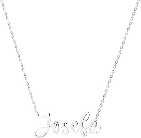 various Collar Nombre Acero Inoxidable-Colgante Nombre Personalizado Plateado para Collar Mujer-Regalos Personalizados para Mujer Madres Niña Parejas, Mejor Amiga