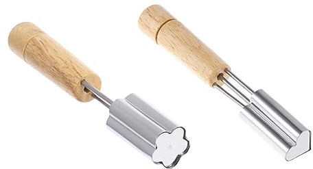 MAGICLULU 2pcs Stainless Steel Heart Shape Flower Shape Cookie Moulds Easy Clean Biscuit Cutters DIY Baking Gadget for Vegetable Fruit Dessert