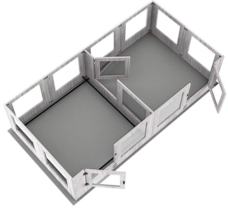 BingoPaw Wurfbox für Hunde XXL: Hundelaufstall für Wohnung Welpenzaun mit Zwei Zimmer, Wurfkiste mit wasserdichter Geburtsmatte, Welpenlaufstall aus Gehärtetem Glas und Holz 240x120x60 cm