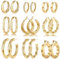 TINGN Gold Hoop Ohrringe - 14k Gold plattiert Small Creolen Ohrringe Set für Frauen Trendy Hypoallergenic Womens Hoops Huggie Ohrstecker, Goldschmuck für Frauen, Geschenke für Frau
