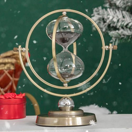Sanduhr 30 Minuten, Metall Messing Sanduhr,Große Sanduhren Vintage，Geschenk Sanduhr,Für Haus, Schreibtisch, Büro, Hochzeits Dekoration. (schwarz)