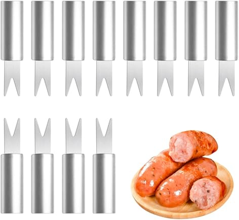 Majshållare – 12 majsplektrum | Rostfritt stål majsplektrum | majskolvshållare | majspett gafflar | grillspett majsgrepp | BBQ gafflar spett för | Rostbeständig bärbar majskolvsklämma