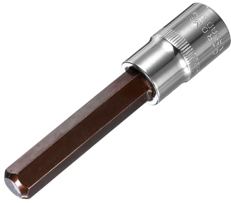 Sourcingmap 1/2 Drive x H12 (12mm) Hex Bit Socket, S2 Steel Bits CR-V Sockets 4 Length Use with Ratchet Wrench, Slide Bar, Extension Rod