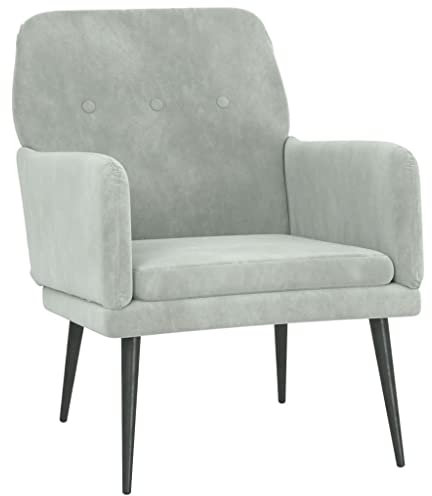 HETFTJN Papasansessel Modern Family Balkon Sessel Schminkstuhl - Sessel Hellgrau 62x79x79 cm Samt für Balkon Wohnzimmer Büro Schlafzimmer