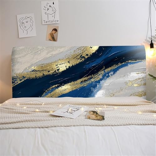 WJHDWYD Marmo Copertura per Testiera Letto Singolo/Matrimoniale, Elastica Antipolvere all-Inclusive Copritestata Letto Copertura per testiera per Letto, Decorazione Camera da Letto(Doro,180cm)