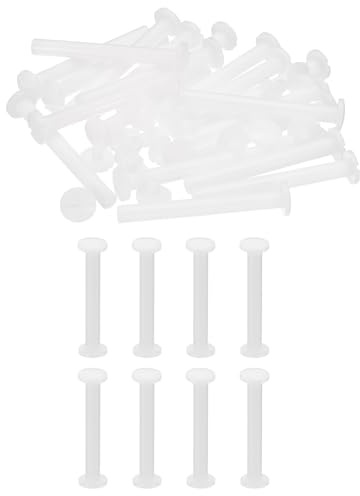 PATIKIL 50mm Viti Chicago, 20 Set Viti Chicago in Plastica Rivetto a Vite 5.5mm OD Rivetti a Vite Chicago Rivetti per Cuoio per Cinture in Pelle Album Fotografici Scrapbook