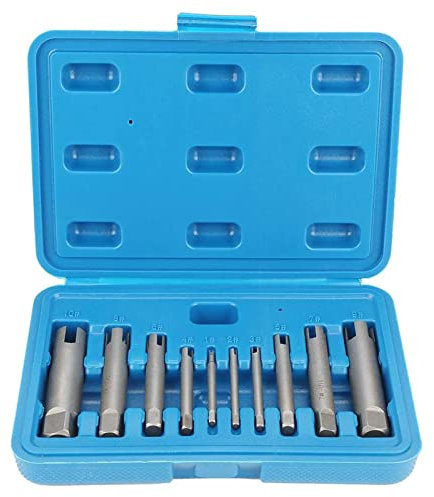 Extracteur de tarauds de 10 pièces à haute dureté pour enlever les vis corrodées dénudées, rouillées, cassées, anti-corrosion