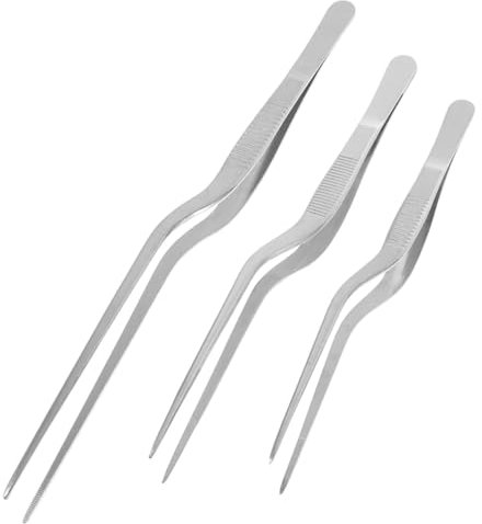 Cabilock 3piezas Pinzas De Acero Inoxidable Para Alimentos De Cocina Pinzas Largas Para Carne