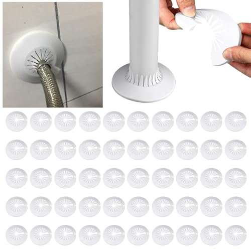 50 Stück Heizungsrohr Rosette Rohrabdeckung, Klapprosette Weiß Rosetten Rohrmanschetten Heizungsrohr Abdeckung für Heizkörperrohre Heizungsrohre (16-40mm Universal)