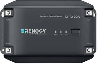 Renogy DC to DC Battery Charger 12V 20A, Intelligent Converter for Flooded, Gel, AGM, and Lithium Batteries, for RVs, Truck, Motorhome, Commercial Vehicles, Boats and Yachts