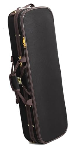 Geigenkoffer Ein-Schulter- Und Zwei-Schulter-Leichte Anti-Druck-Geigentasche, Stoßfeste Und Sturzsichere Oxford-Box Instrumentenkoffer für Violine(Black coffee,1/2)