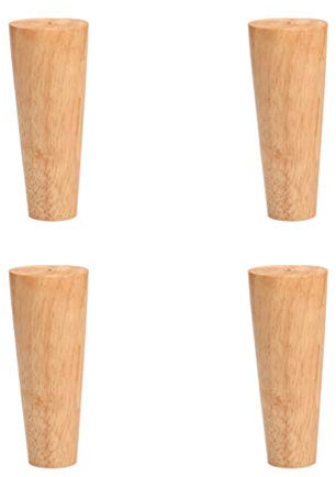 TJQQSDEG 4er Set Möbelbeine Holz Sofabeine Tischbeine Eiche Fernsehtischbeine Tischgestell Couchtischbeine Stühle für Kleiderschrank Sofa Schlafzimmer Esstisch Arbeitstisch mit Zubehör, 8cm-80