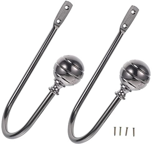 Cabilock 2 Stück Gardinenhaken gardinen zusammenhalter vorhänge Halter Vorhanghalter für Schlafzimmer magnetische gardinenstange doppelt Vorhanghalter aus Metall Haken zum Aufhängen Eisen