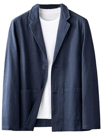 Blazer Homme Veste,Veste De Costume Légère en Lin pour Homme, Respirante, Confortable, pour Le Sport, pour L'Été, pour Les Affaires, Les Mariages, Le Travail, Le Blazer, Ample, Simple, Couleur U