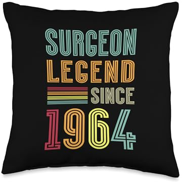 Surgery Legend 1964 62 Years Scalpel 62nd Birthday Surgeon Throw Pillow