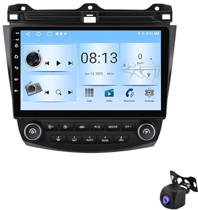 Autoradio multimédia Android 13 pour Honda Accord 2002-2008, écran Tactile 10 Pouces, Radio numérique Dab, Commandes au Volant, MirrorLink, Wi-FI 4G, processeur octocœur, 64 Go de Stockage