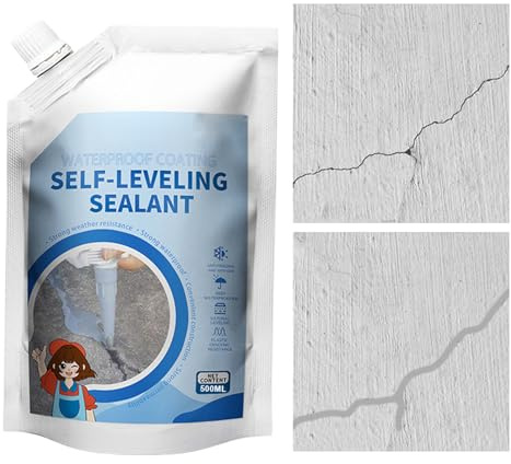 Betonversiegelung – Magischer Rissfüller Für Beton, Selbstnivellierender Leckfüller | Wasserdichte, Schnell Trocknende Betonversiegelung, 500 Ml, Für Badezimmer, Ziegel, Badewanne, Pool, Garten,