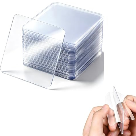 Vauxe 50PCS Heavy Duty Mounting Tape Adhesive Strips Double Sided Sticky Pads Clear Removable Residue-Free 6x6cm Reusable Waterproof for Home Office DIY