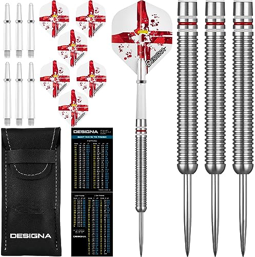 Designa D0731 Patriot | 22g Premium 90% Tungsten Straight Barrel National Flag Darts, Northern Ireland, Silver