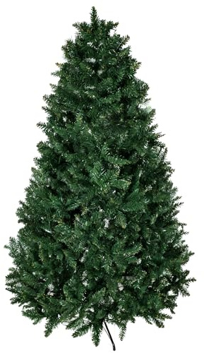 HOMCOM Albero di Natale 210cm Artificiale Pieghevole con 1064 Rami Verde | Base Rimovibile, in PVC e Metallo