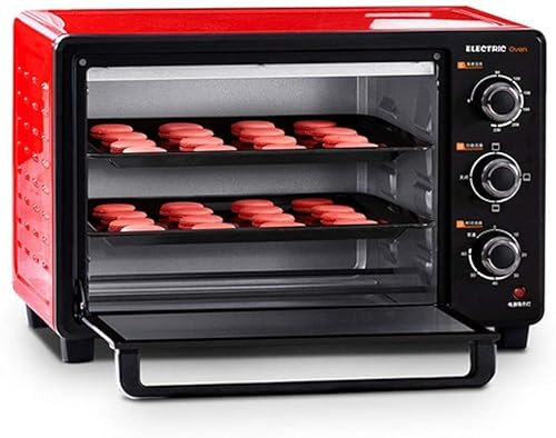 RKYRRKI Horno multifunción de 30 litros, Funciones de Mini Horno, Potencia de 1500 W, Revestimiento fácil de Limpiar, Temporizador de Minutos, Puede Hornear Pizza, Tostadas, Bagels, Pizza, Bocadillo