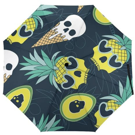 ORENZ Parapluie Automatique Crème Glacée À L'ananas Parapluies Pliants Parapluies Légers Et Coupe-Vent Parapluie De Voyage Portable