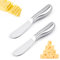 PNOOFR 2 Piezas Cuchillo de Mantequilla, Cuchillo Para Desayuno, Cuchillos de Mantequilla de Acero Inoxidable Esparcidor, Para Mantequilla, Queso, Mermelada, Nata (Plata)
