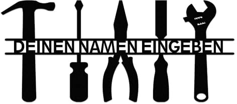 Metallschild personalisiert - Türschild personalisiert Namensschild für Haustür - Willkommensschild Haustür - Türschilder Haustür Namensschilder Haustür für Für Geschenke, Werkstatt, Garage (Design 7)