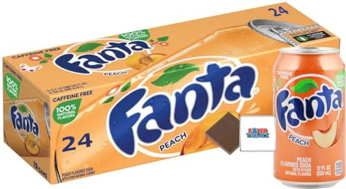 Fanta USA Variety Party Pack 12-24 Cans / 4 Flavours Randomly Sent: Grape, Peach, Strawberry, Pineapple, Berry - Boxed Treatz (355ml, Pack of 24 Cans Peach)
