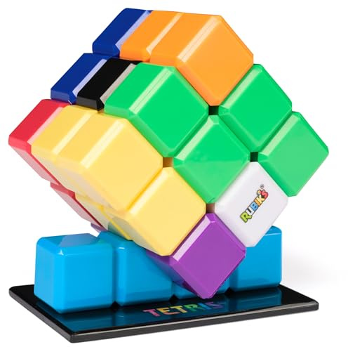 Rubiks kub, Tetris-kub, löser för klassisk Tetriminos, hjärntebryggare pussel för vuxna, problemlösning hjärnreteaser, färgmatchande pussel, fidgetleksak, för åldrarna 8 och uppåt