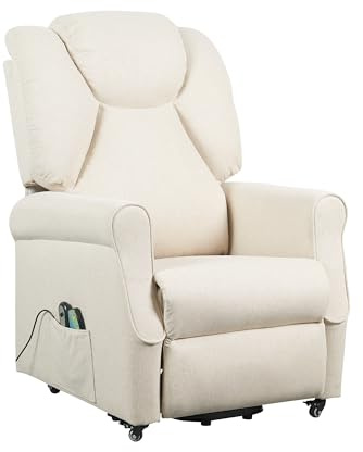 POLTRONE ITALIA Poltrona Relax Elettrica Vibromassaggio reclinazione poltrona per anziani soggiorno elevabile Detraibile 19% antimacchia Beige